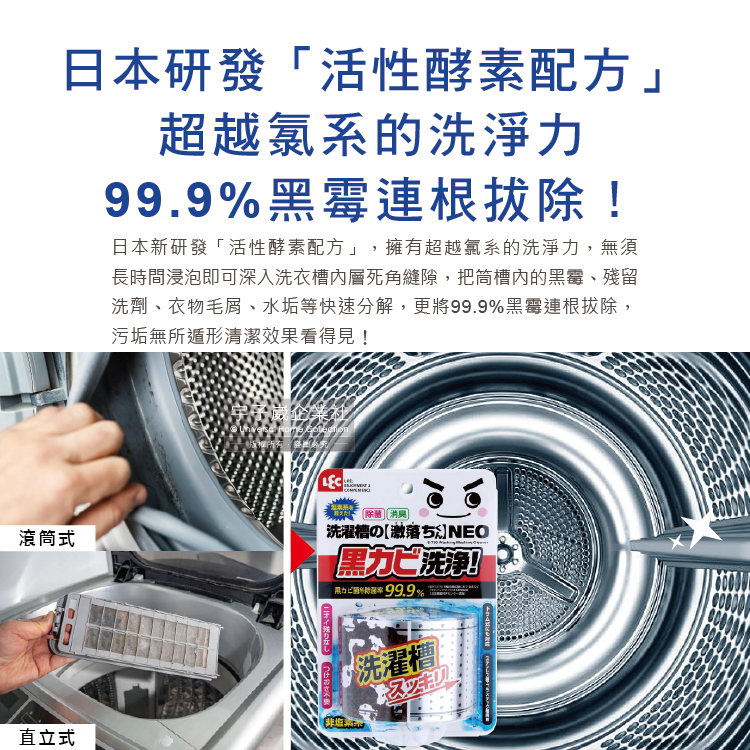 [日日好物]日本LEC激落君-NEO洗衣機槽清潔劑80g/盒(洗衣槽粉狀洗劑,滾筒式/直立式洗衣機除霉劑,過碳酸鈉清潔粉,洗衣機除臭劑,酵素洗劑), , large
