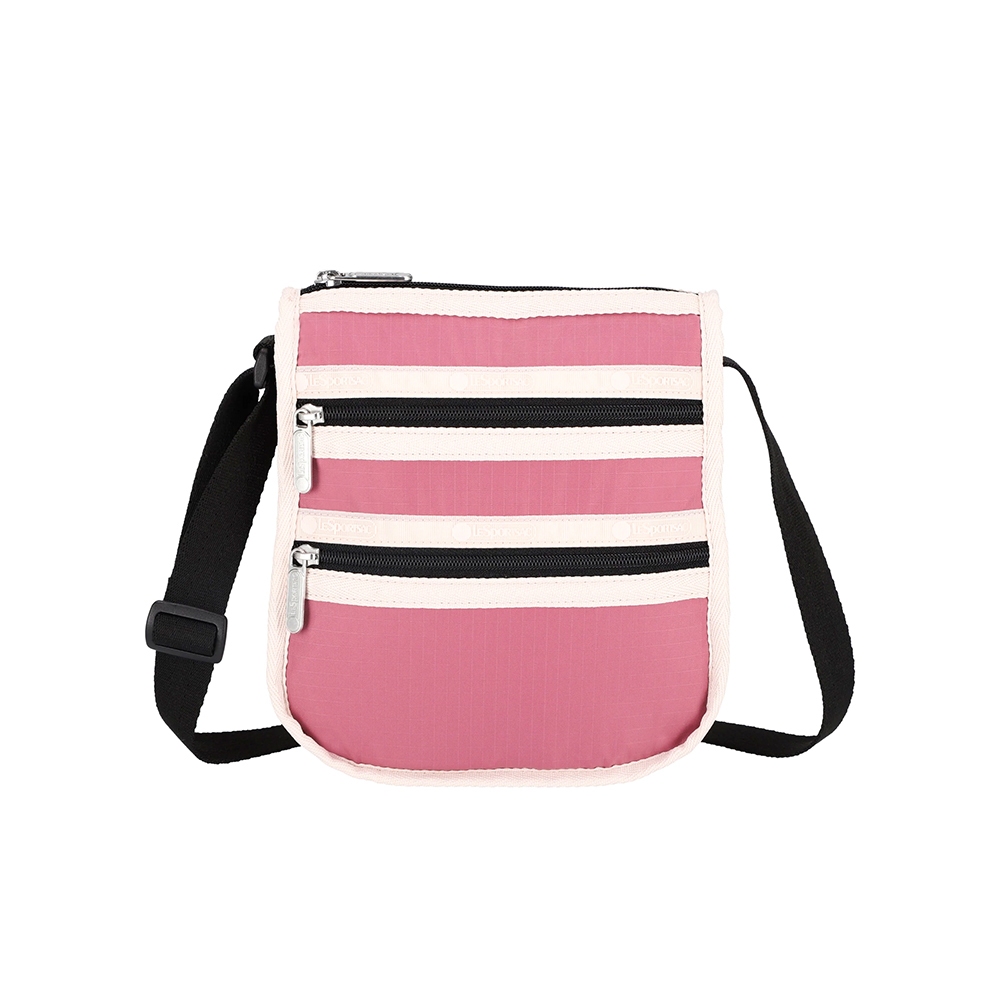 |快速出貨|Lesportsac 3-Zip Crossbody 三層拉鍊斜背包 手機包 送禮-桃紅色, , large