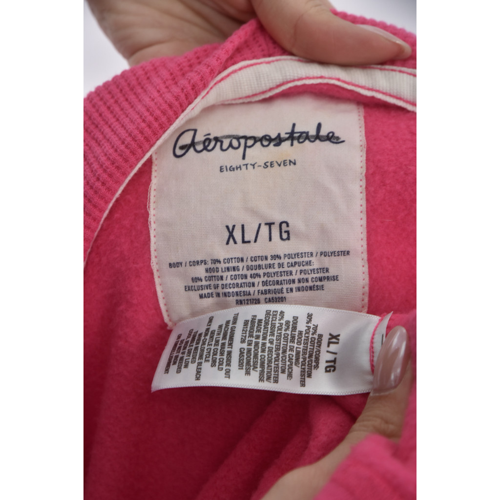 (XL) aeropostale棉質連帽粉色外套二手衣, , large