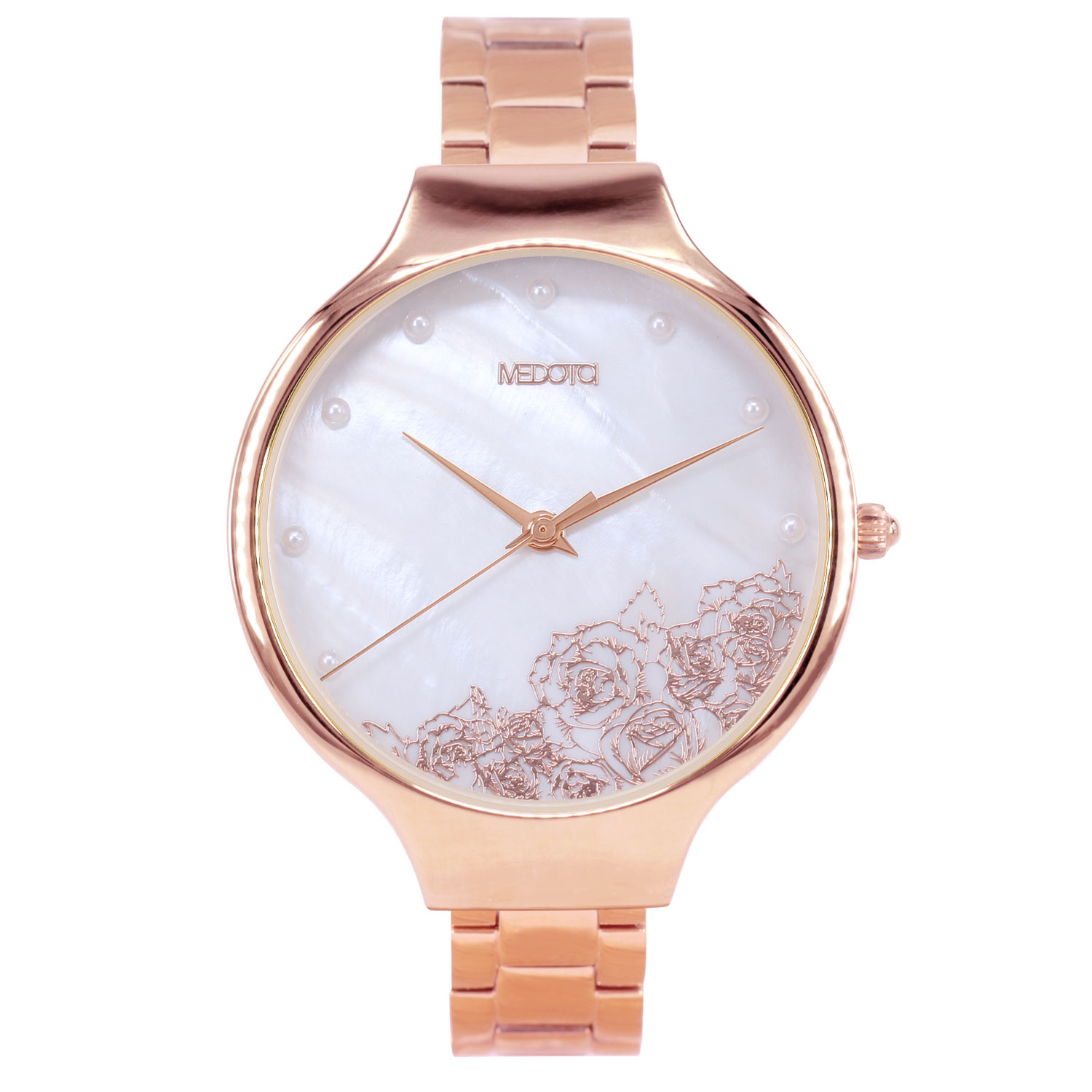 [MEDOTA] ELEGANT GLITTER Shell Surface Pearl And Rose Ladies Watch-Rose Gold / EG-11401, , large