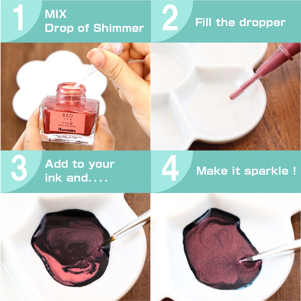 *需預訂 Kuretake 日本吳竹 ink-café 閃光素 20ML 綠色/藍色/紅色/粉紅色 (ECF063)紅色, , large