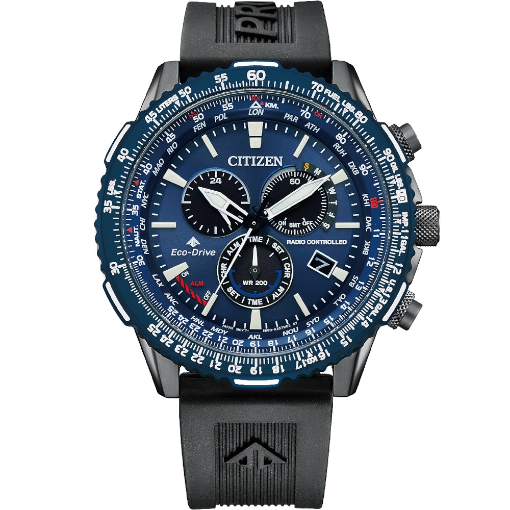 CITIZEN 星辰 PROMASTER 光動能電波萬年曆200米潛水計時錶 CB5006-02L