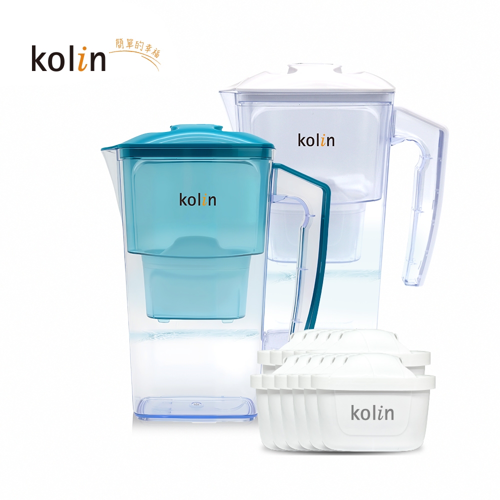 Kolin 歌林 Kolin 歌林 日系窄身濾水壺 + 濾芯 11個, 1套, 2.5L, , large
