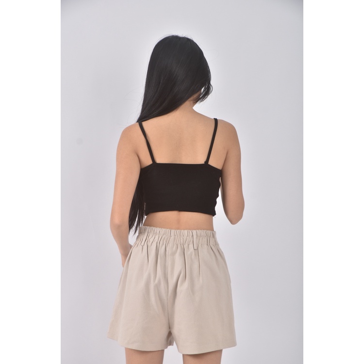 (S) 【智恩私服】修身短版吊帶黑色上衣二手衣, , large