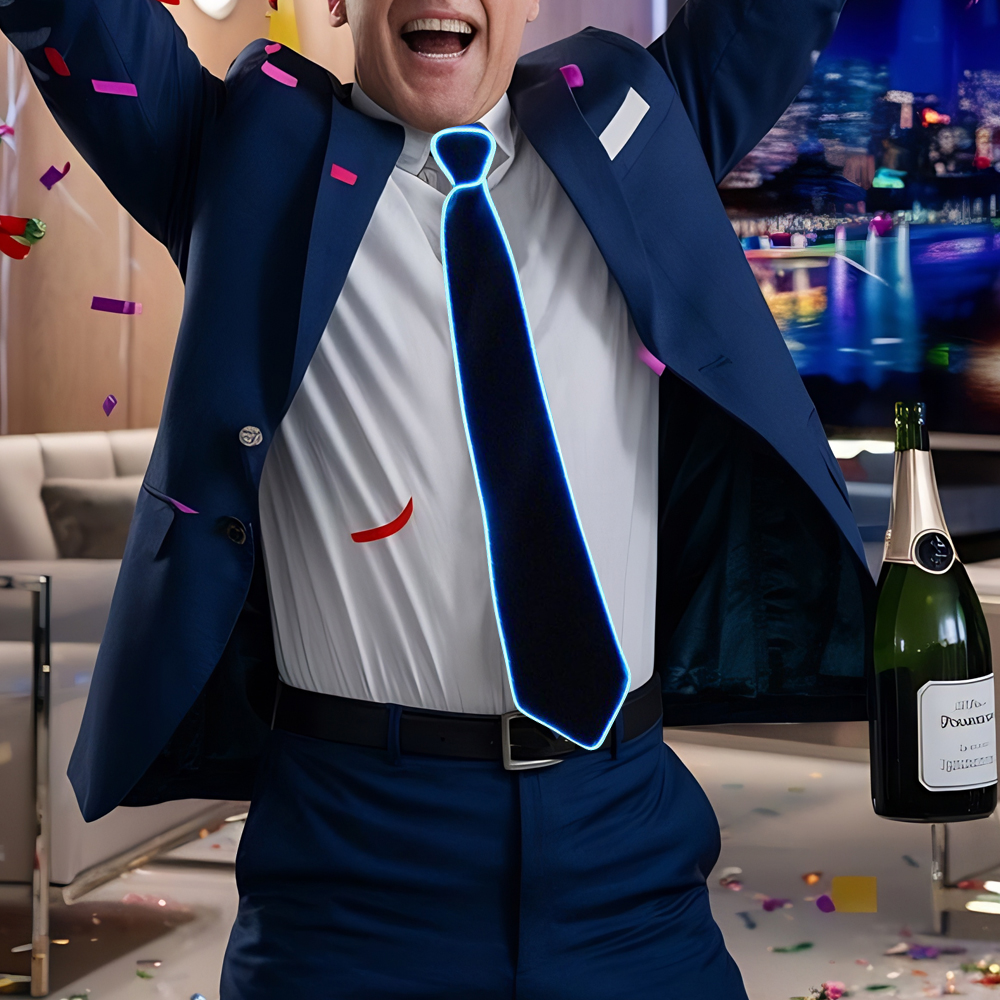 發光領帶【多色可選】 派對配件 萬聖節 LED領帶 可調節領帶 化妝舞會 嘉年華 禮物 變裝派對 音樂派對 時尚派對, , large