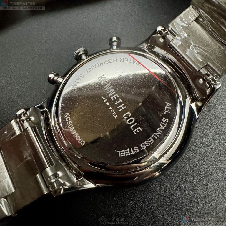 [星晴錶業]Kenneth Cole手錶,42mm,KC50585003槍灰色錶面銀錶殼銀色精鋼錶帶款, , large