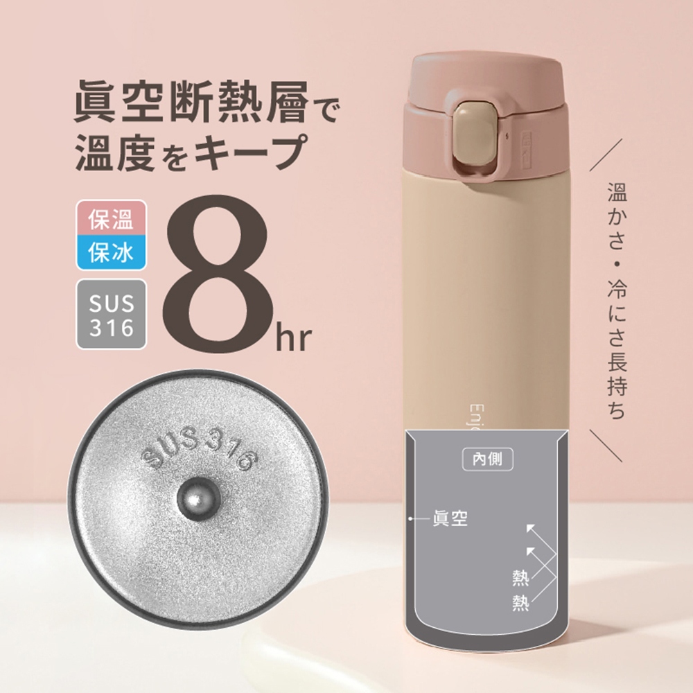 【FUJI-GRACE 日本富士雅麗】輕時尚316彈跳保溫瓶450ml(FJ-954), , large