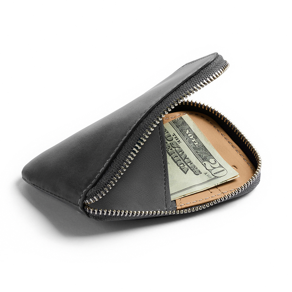 |快速出貨|Bellroy 小錢包 卡片收納包 拉鍊包 零錢包 優質環保皮革-外灰/內鈷藍, , large
