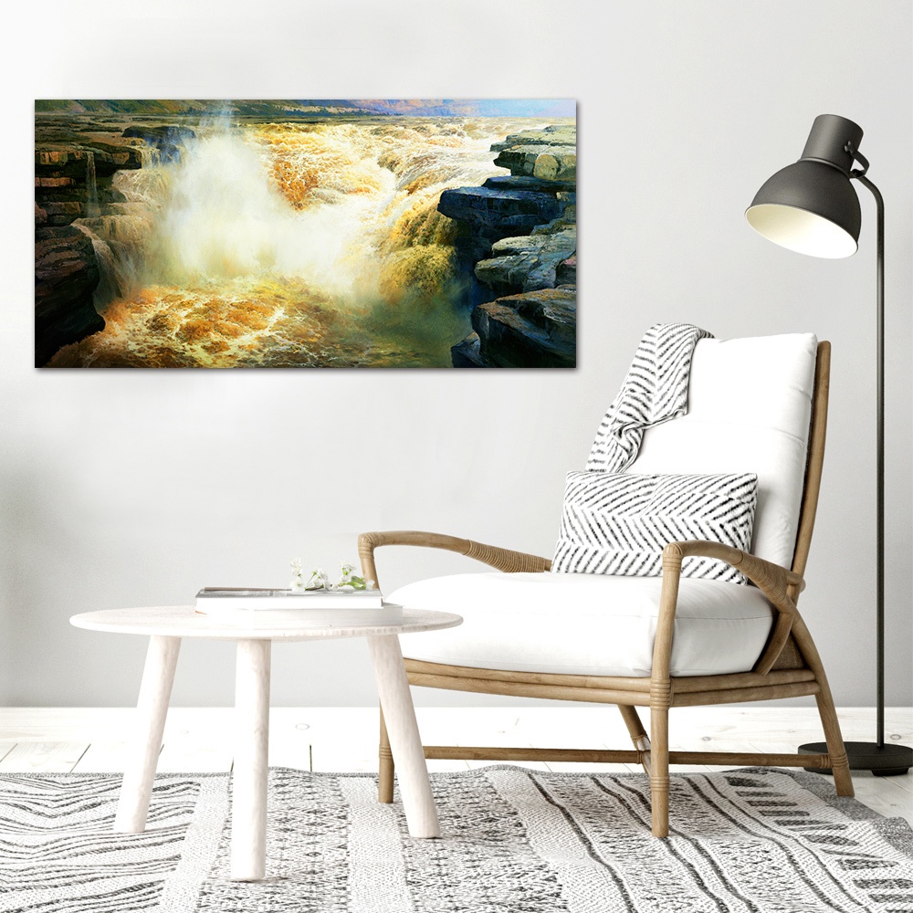 【御畫房】黃河頌 國家一級畫師手繪油畫60×120cm(VF-147), , large