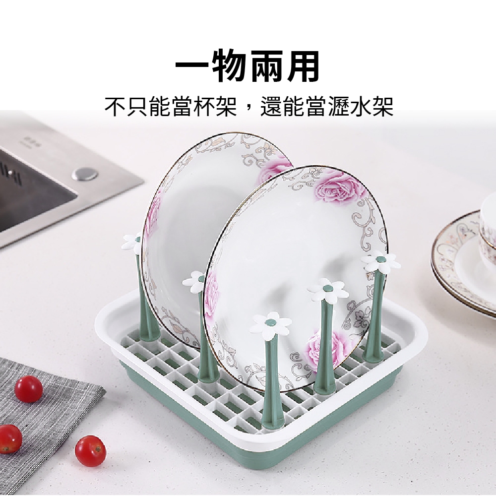 杯子收納架 小花 組合杯架 茶杯架 茶杯瀝水架 瀝水架 杯子瀝水架 杯子置物架 杯子收納, , large
