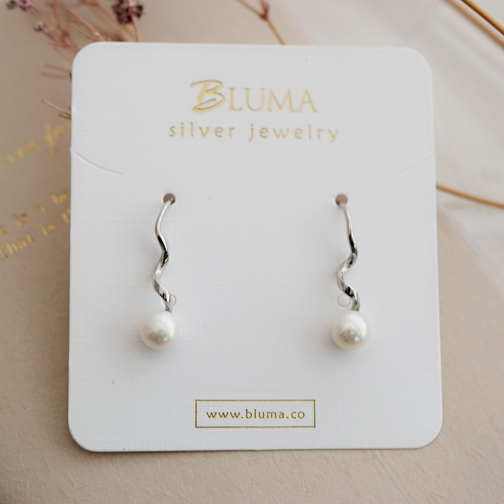 【BLUMA銀飾】給愛麗絲的珍珠純銀耳環 淡水珍珠 情人節禮物 飾品禮盒 優雅 歐美, , large