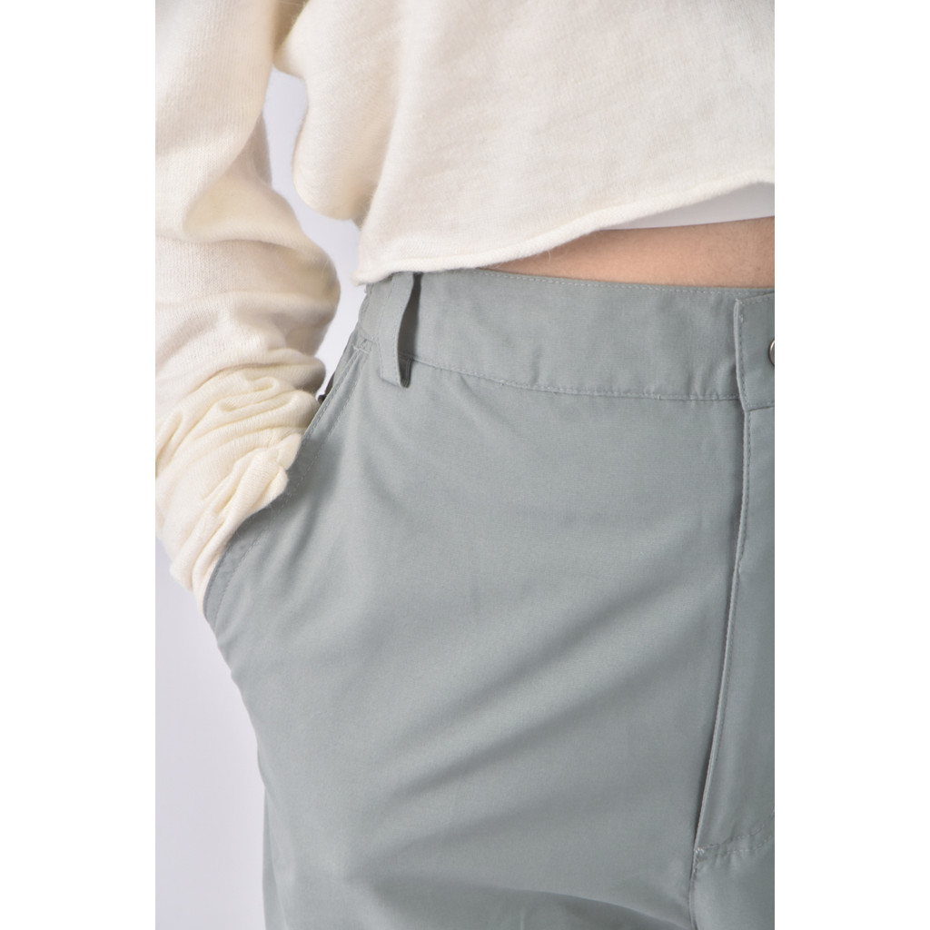 (2XL) noya高腰西裝寬鬆綠色長褲二手衣, , large