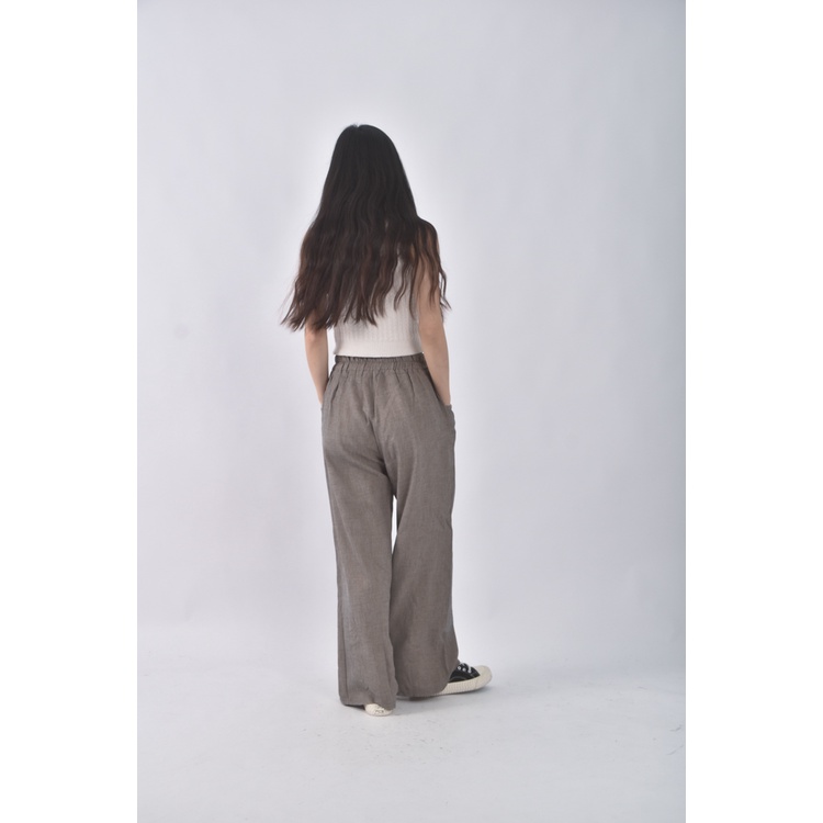 (S) 高腰西裝寬版棕色長褲二手衣, , large