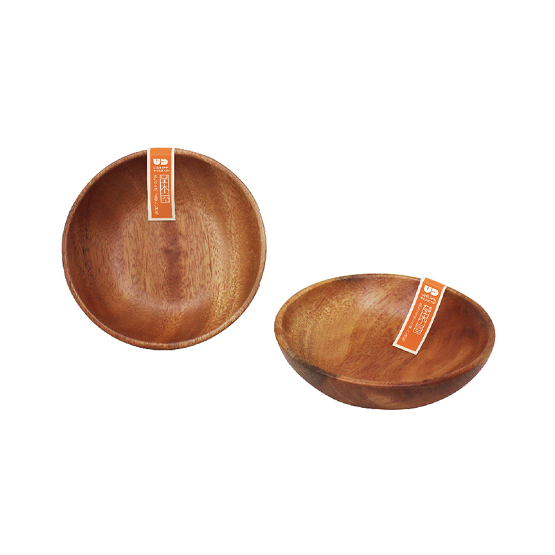 ROUND WOODEN SNACK PLATE