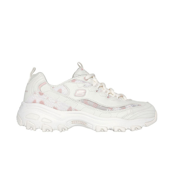 Kixpress-Skechers D'LITES 女 運動鞋 休閒鞋 老爹鞋 小花 舒適 穿搭 米 粉紅 [150234OFPK], , large