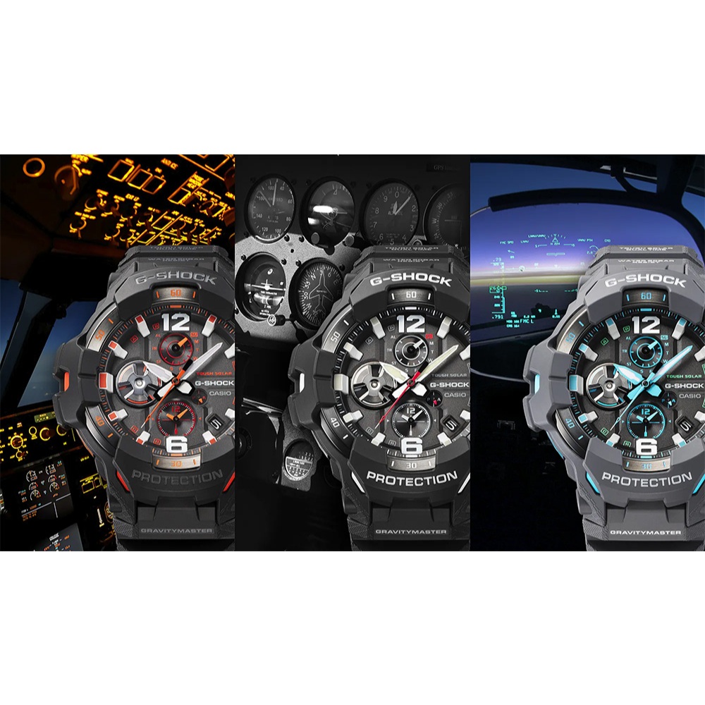 CASIO卡西歐 G-SHOCK MASTER OF G專業航空錶 太陽能藍芽飛行錶 GR-B300-1A4, , large