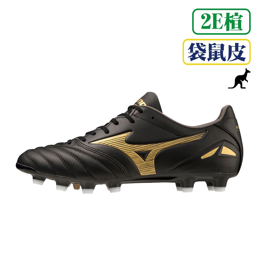 [秉宸] MIZUNO MORELIA NEO IV PRO 成人足球釘鞋 袋鼠皮 草地釘鞋 大釘 黑x金 P1GA233450, , large