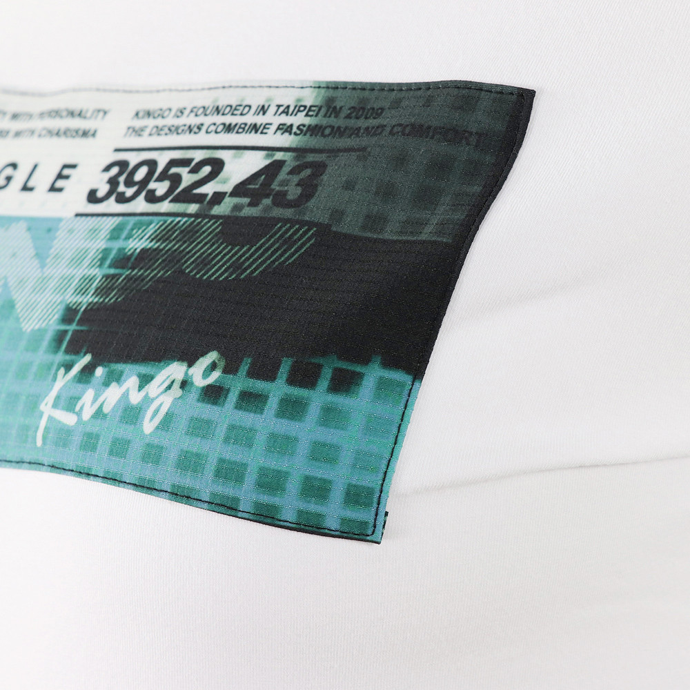 KINGO-大尺碼-女款 圓領T恤-白-514111, , large