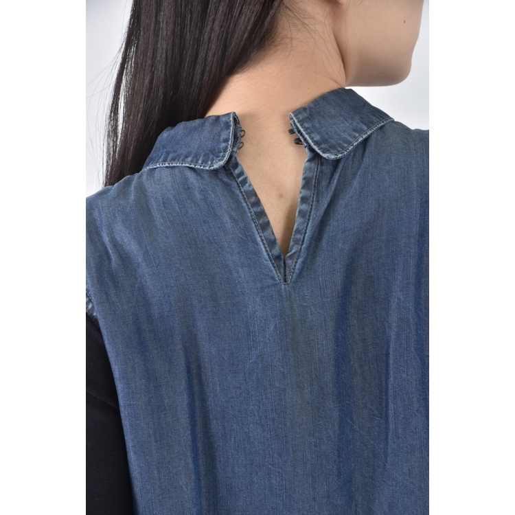 (S) fashion show質感棉質藍色長袖上衣二手衣, , large