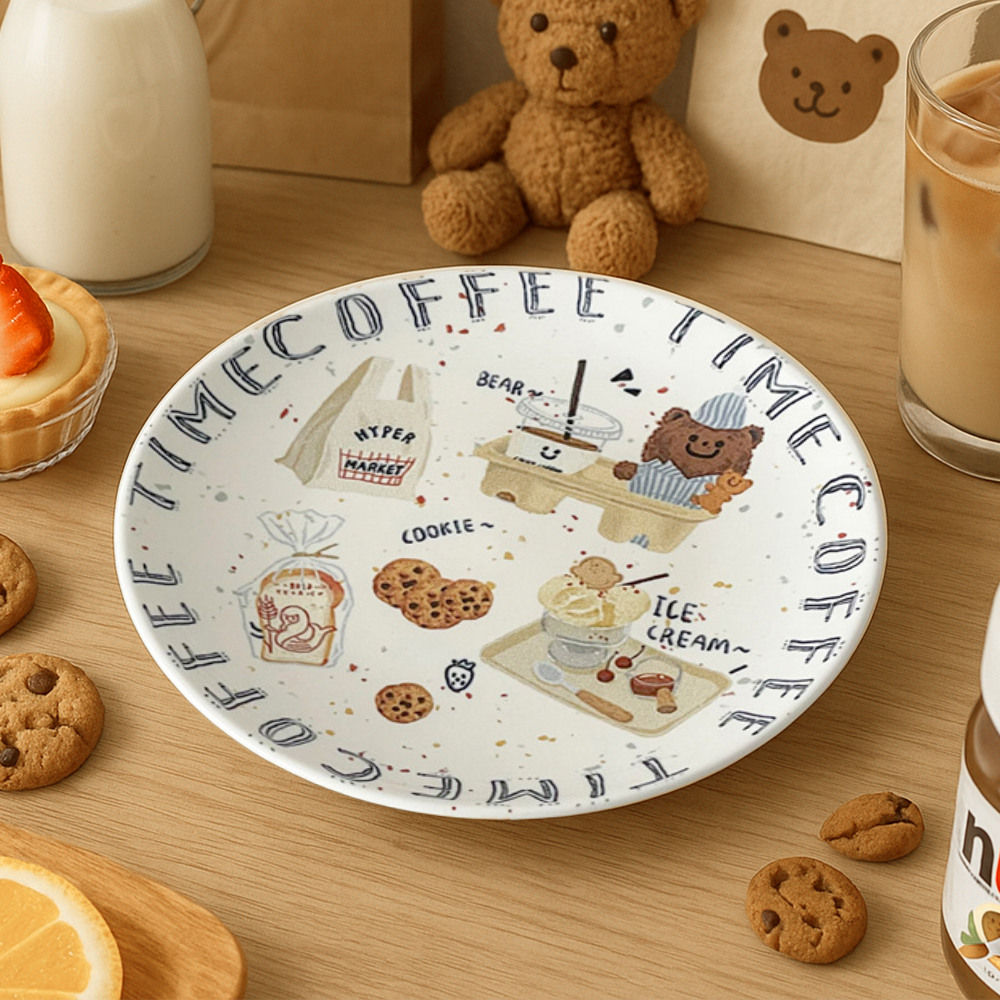 Coffee Time Ceramic Plates, , large