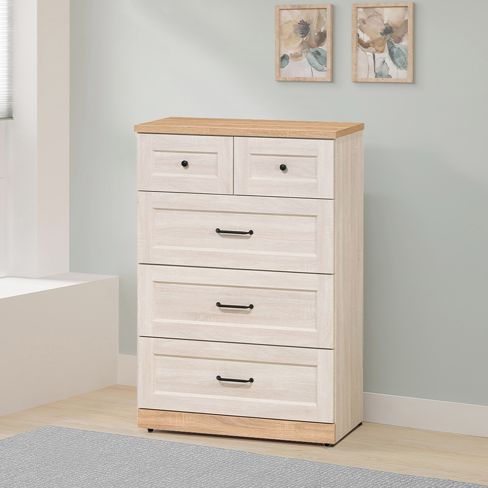 【唯熙傢俱】查理白橡色四斗櫃 抽屜櫃, , large