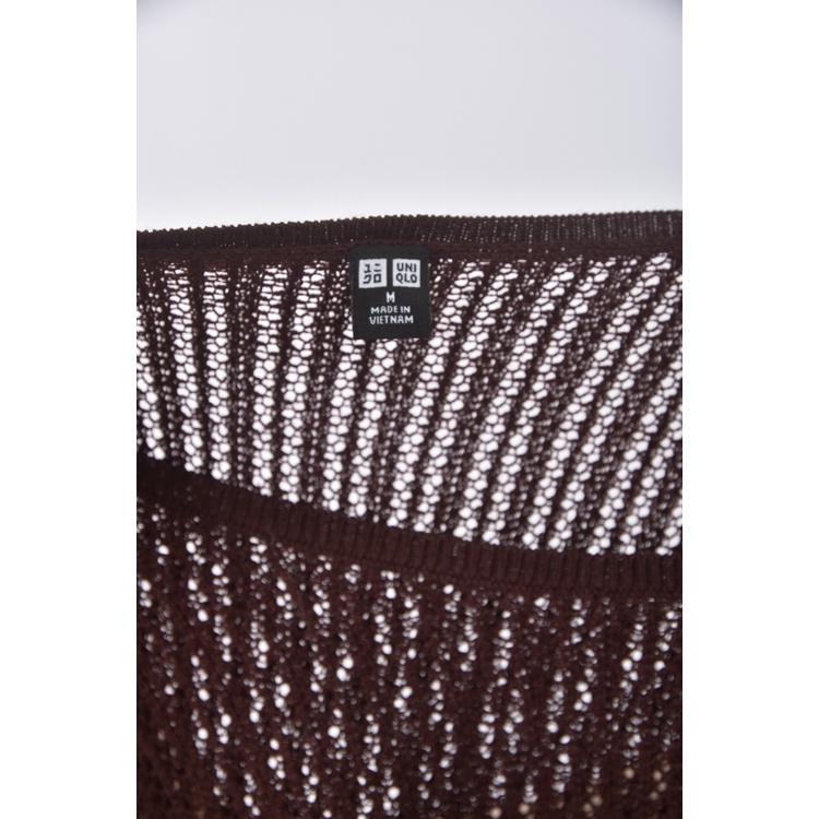 (S) uniqlo質感羊毛棕色長袖上衣二手衣, , large