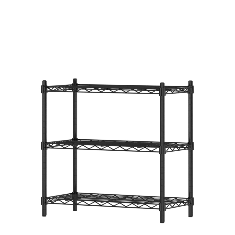 KIWISH 60x30x60H Black 3-Tier Wire Shelving Unit | Heavy Duty Metal Storage Rack | Made in Taiwan, Free Shipping, , large