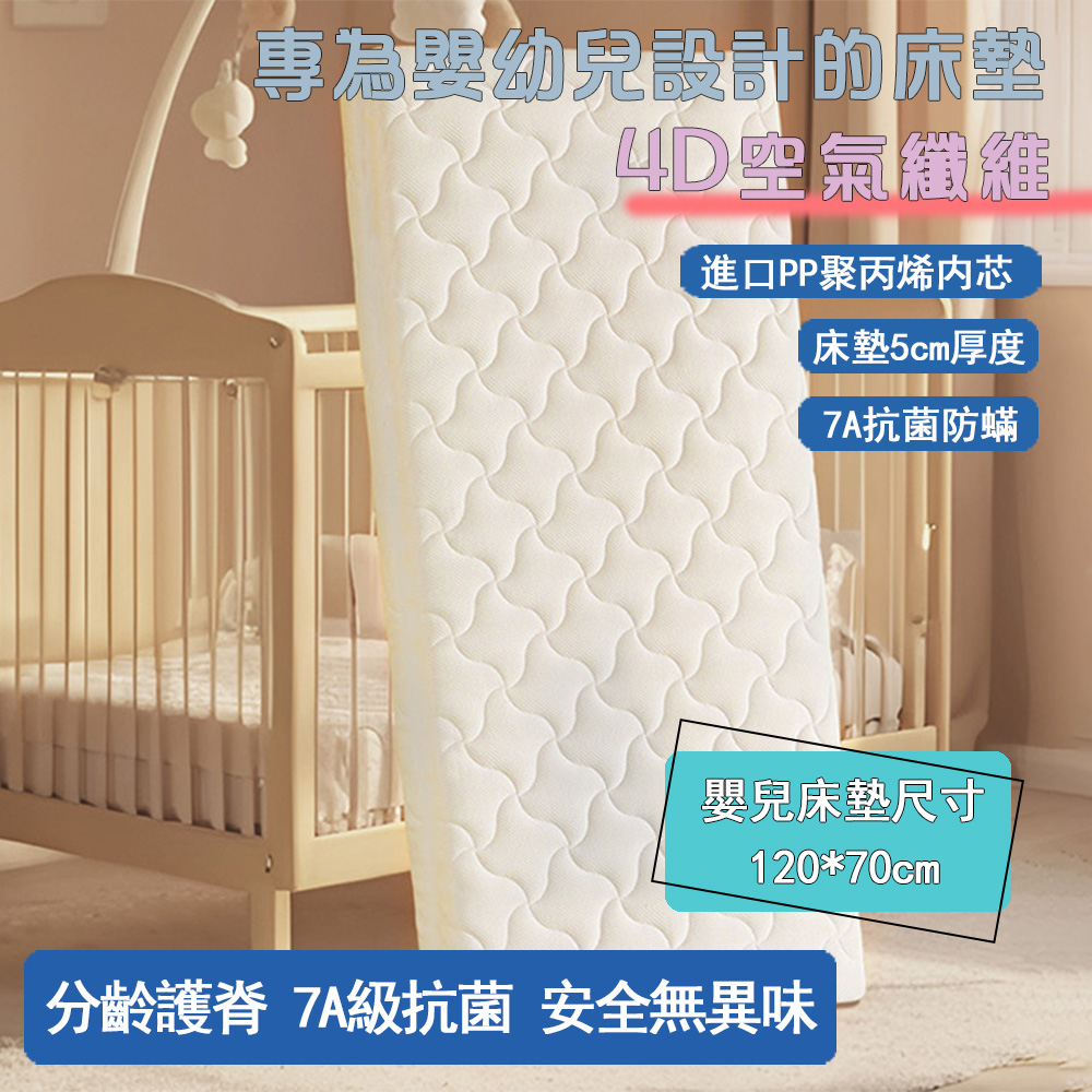HABABY Huan'an Home Ergonomic Japanese Air Fiber Mattress (5cm Thick) 120*70 (for Baby Cribs) Washable Thick Mattress, , large