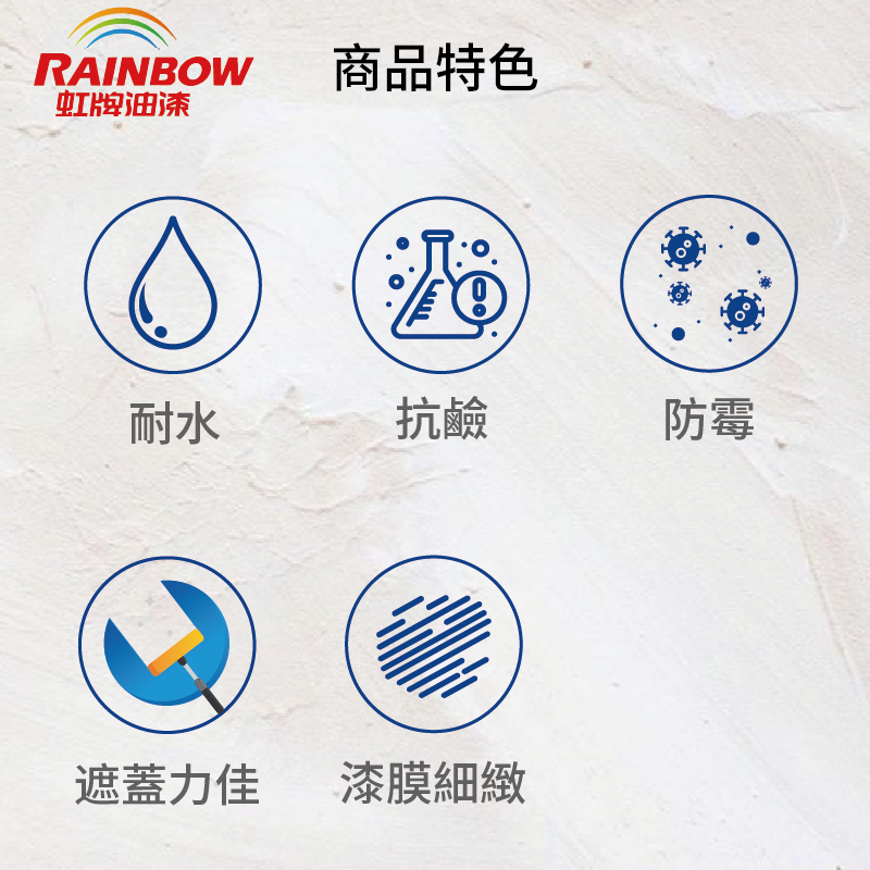 〔虹牌〕SA3000水性彈性防塵漆白色半光, , large