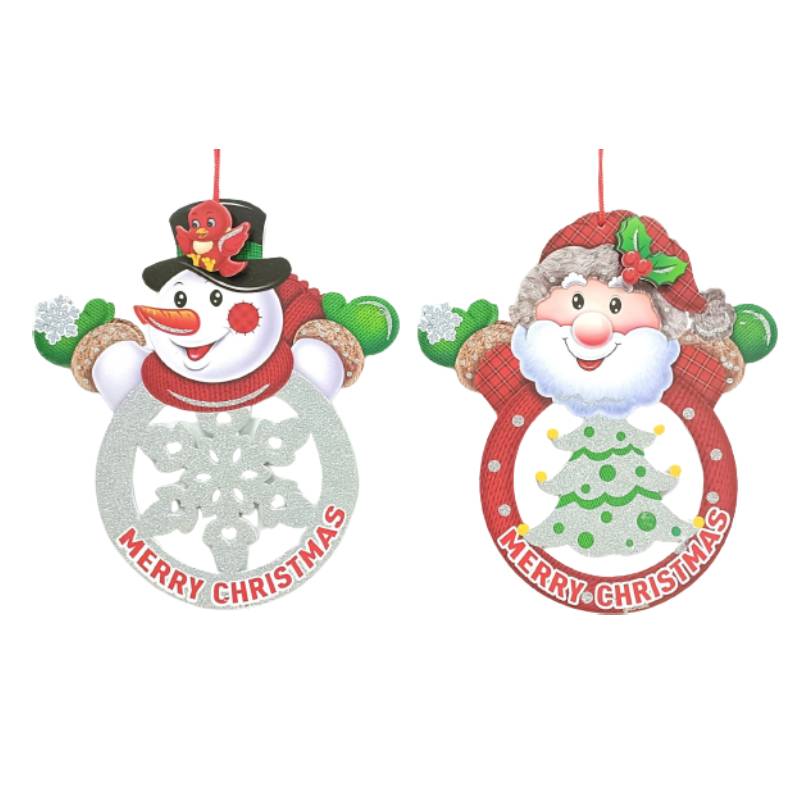 珍珠板銀蔥鏤空聖誕吊飾-多款(隨機出貨)