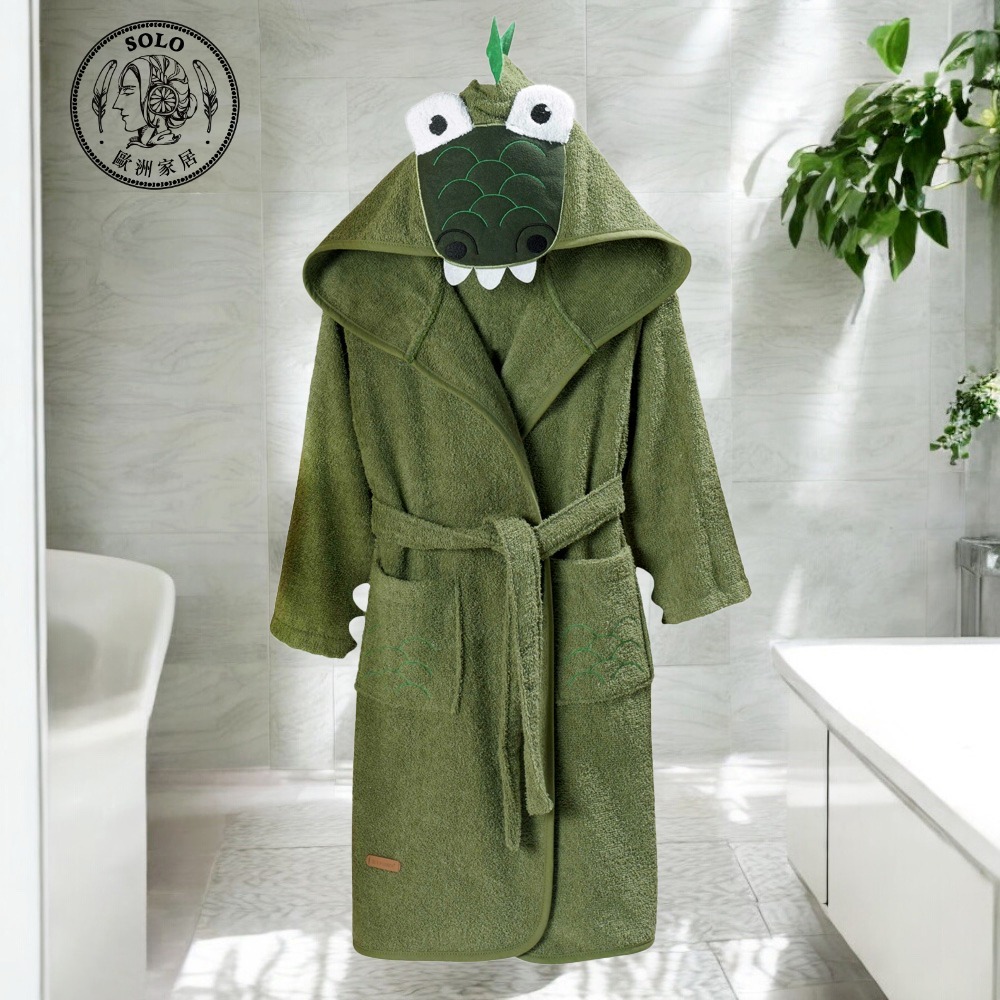 【SOLO Vintage】Bathrobe Crocodile Green S, , large