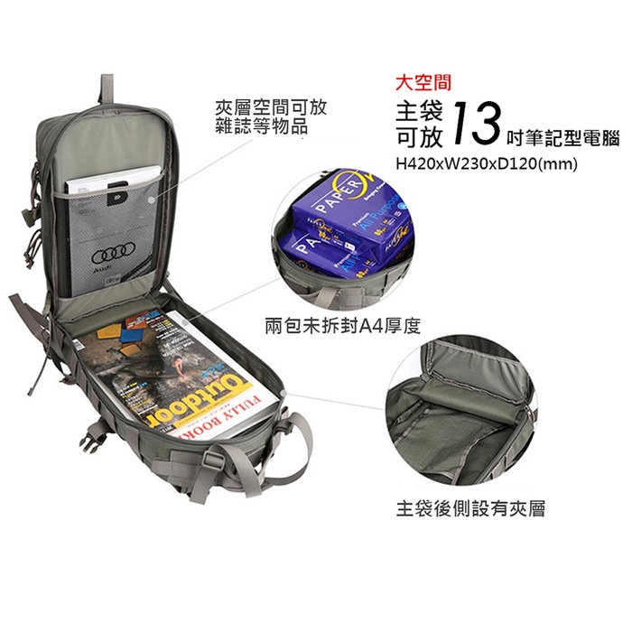 【MAGFORCE】馬蓋先軍規3P背包 【迷彩花色預購(請先詢問)】 雙肩包 戰術背包 軍用背包 登山背包台灣製, , large