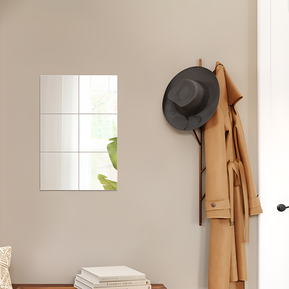 【上手家居】玻璃鏡子貼 9片組(鏡子/化妝鏡/穿衣鏡/鏡子貼/鏡子全身/軟鏡子/連身鏡/立鏡/鏡面貼/衛浴鏡子/鏡貼), , large