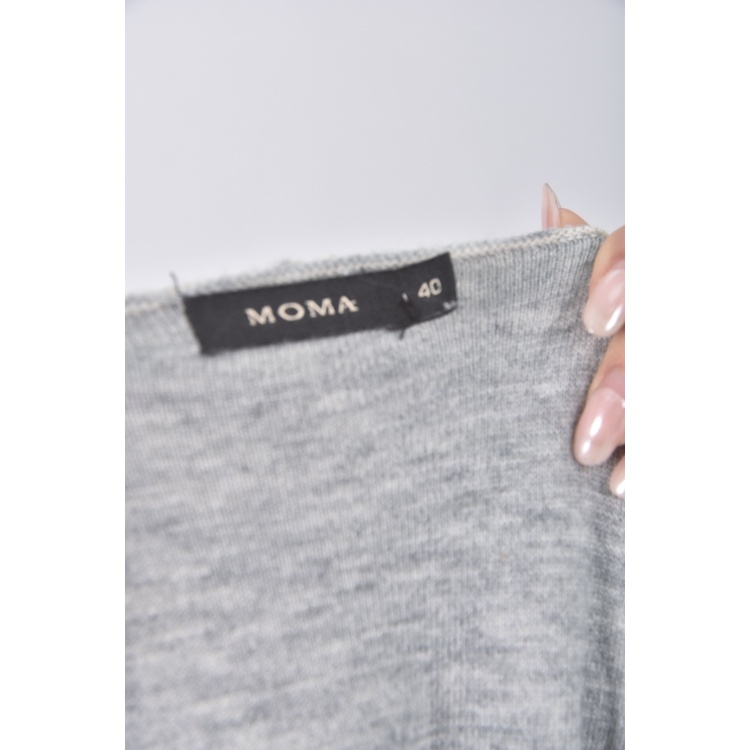 (M) moma質感羊毛跳色灰色外套二手衣, , large