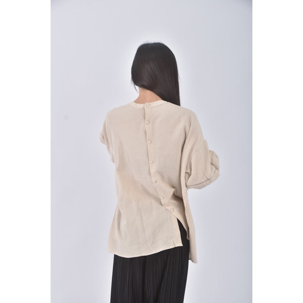 (XL) ciscoat質感圓領杏色短袖上衣二手衣, , large