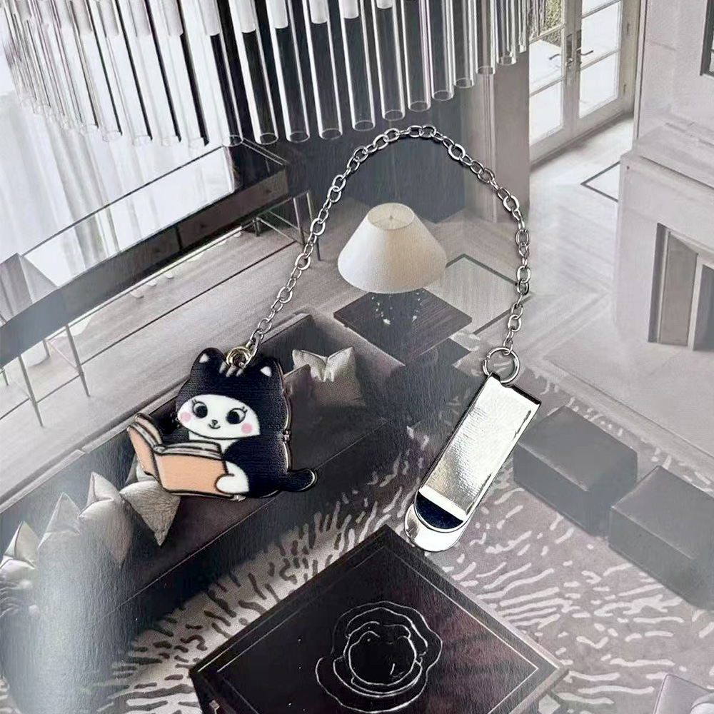 貓咪書籤【22種款式可選】金屬鍊條書籤 隱形書籤 琺瑯貓咪吊飾 書籤夾 金屬書籤 吊掛貓咪 陪讀小貓 貓咪吊飾 鋅合金 兩用書籤, , large