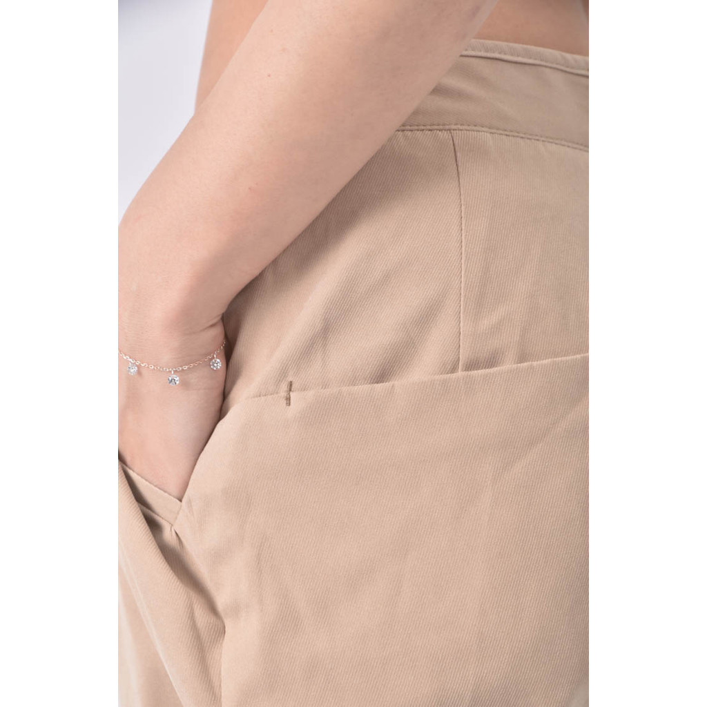 (M) initial高腰寬鬆杏色長褲二手衣, , large