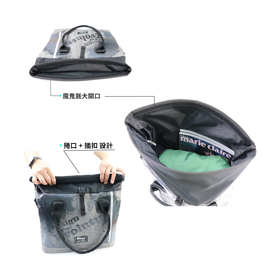 【Niche 樂奇】捲蓋式防水托特包 手提包 肩背 兩用包  N-5212, , large