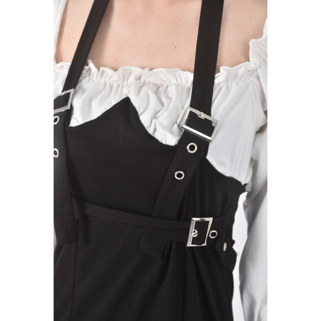 (S) 質感掛脖黑色洋裝二手衣, , large