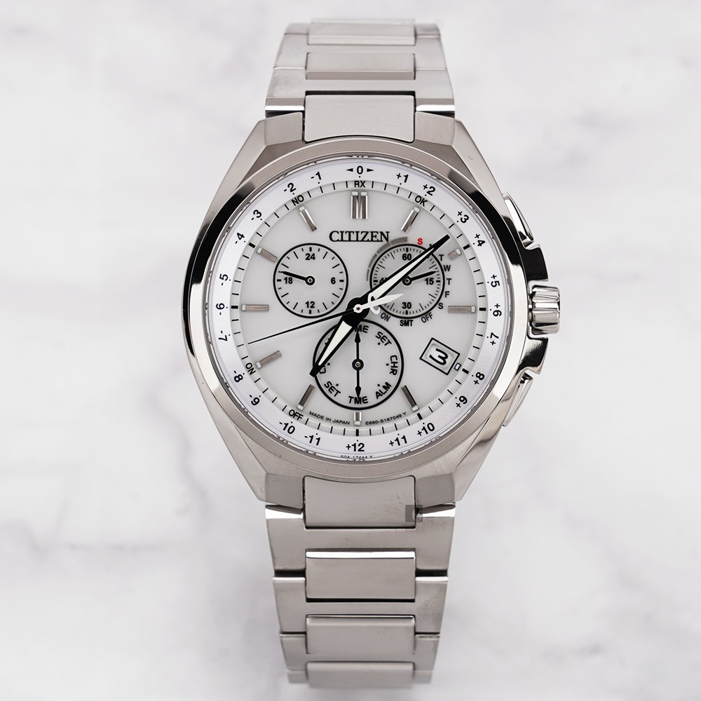 CITIZEN 星辰 光動能萬年曆電波計時手錶 CB5040-80A, , large