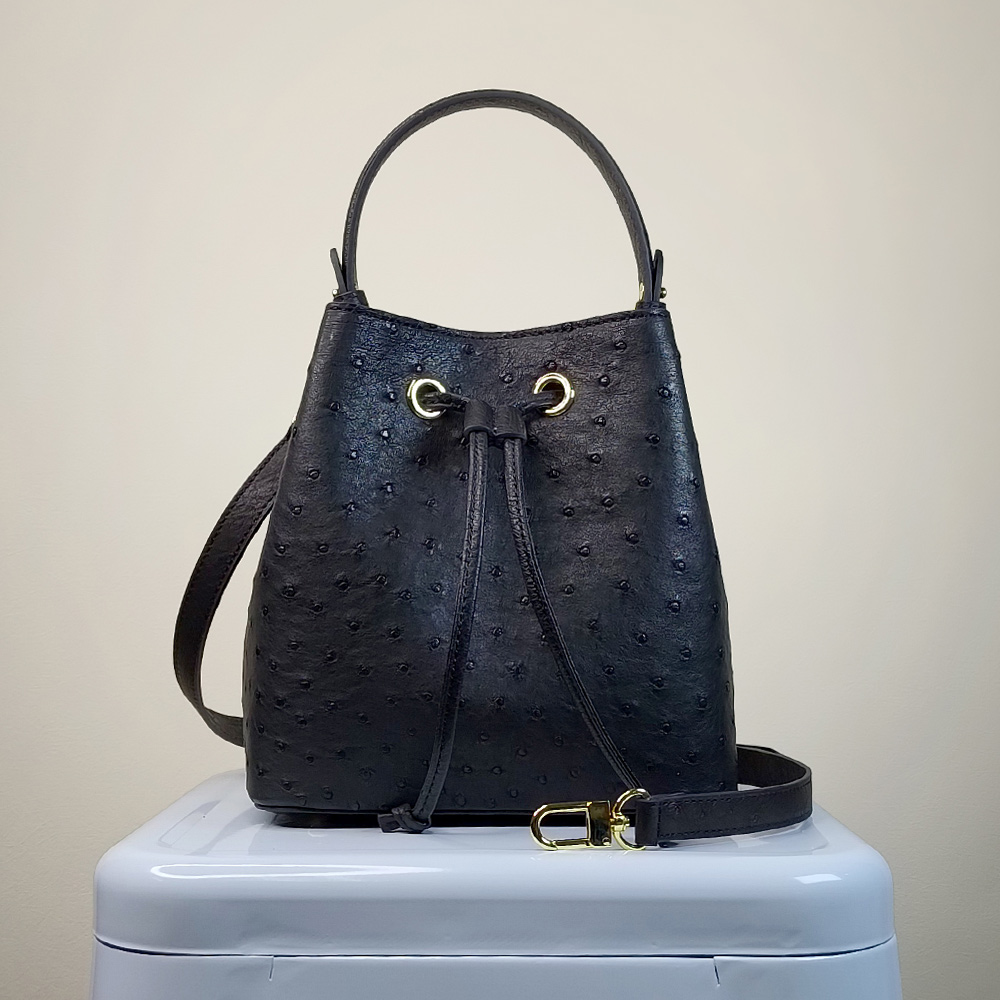 【M2nd】 Ostrich Bucket Bag
