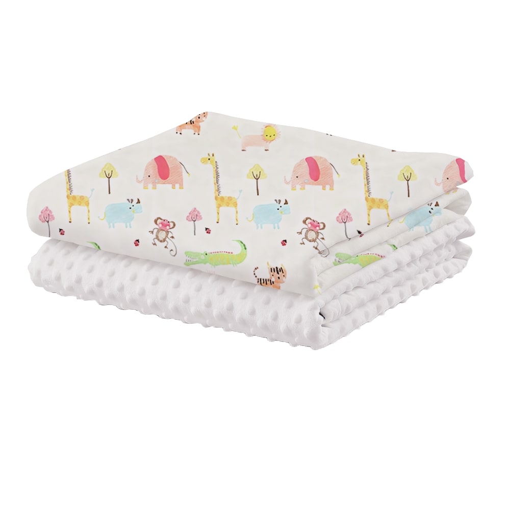 HABABY Double-Sided Magic Bean Blanket, Animal Kingdom Style, 130x100cm, , large