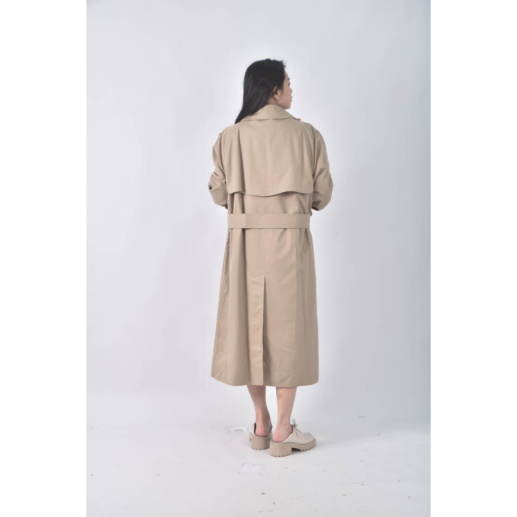 (L) burberry排扣大衣棕色外套二手衣, , large