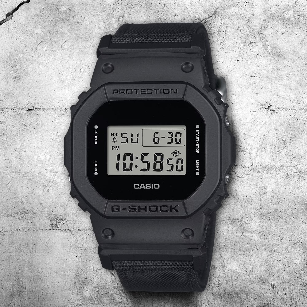 CASIO 卡西歐 G-SHOCK 尼龍錶帶 電子手錶 DW-5600BCE-1, , large