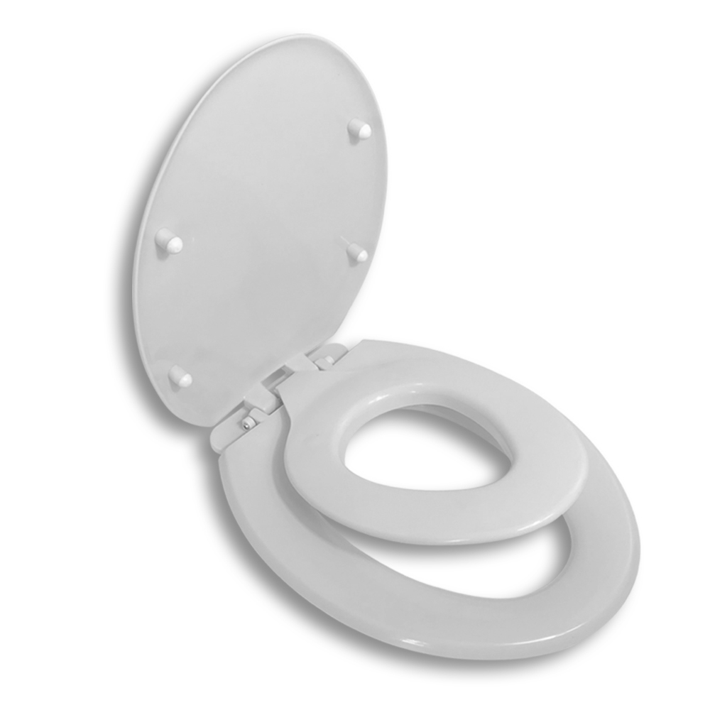 GS MALL 台灣製造 兩用子母下鎖式馬桶蓋 白色 子母蓋 馬桶蓋 馬桶 HCG 抑菌 下鎖式 48cm, , large