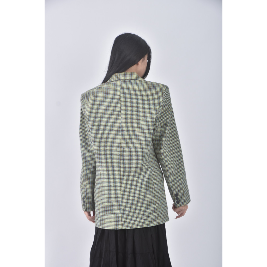 (S) focus 2000千鳥格紋綠色外套二手衣, , large