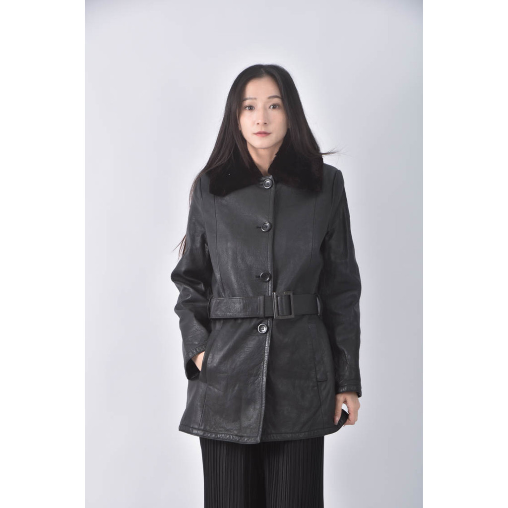 (S) santacroce皮革黑色外套二手衣, , large