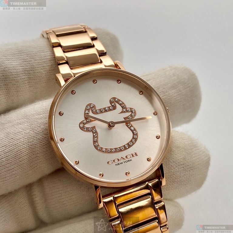 [星晴錶業]COACH手錶,36mm,CH00018白色錶面玫瑰金錶殼玫瑰金色精鋼錶帶款, , large
