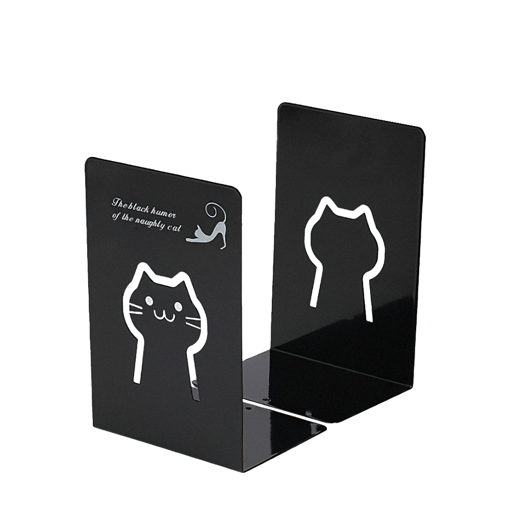 【上手家居】造型L型書架 2入組 黑貓(書擋/桌上收納/桌上書架/造型書架/書擋架/書立), , large
