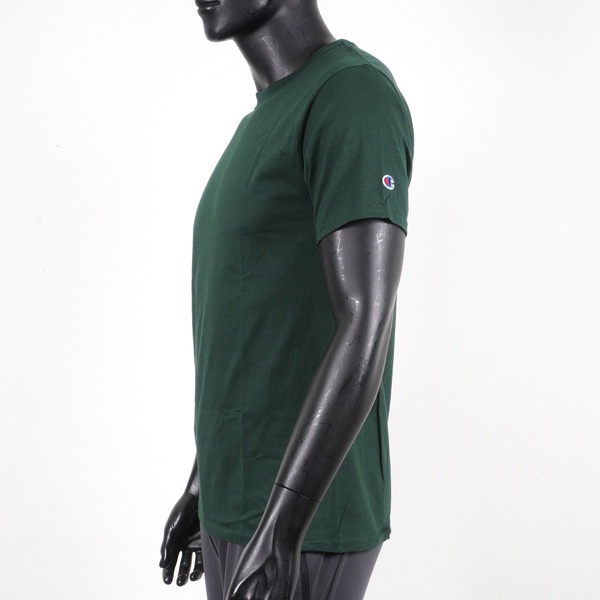 Champion 男 短袖上衣 T恤 美規 高磅數 純棉 舒適 休閒 圓領 純色 穿搭 森林綠 [T425-33C], , large